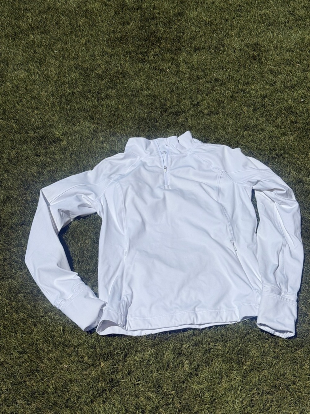 Athleta 3/4 Zip White Pullover Size Medium